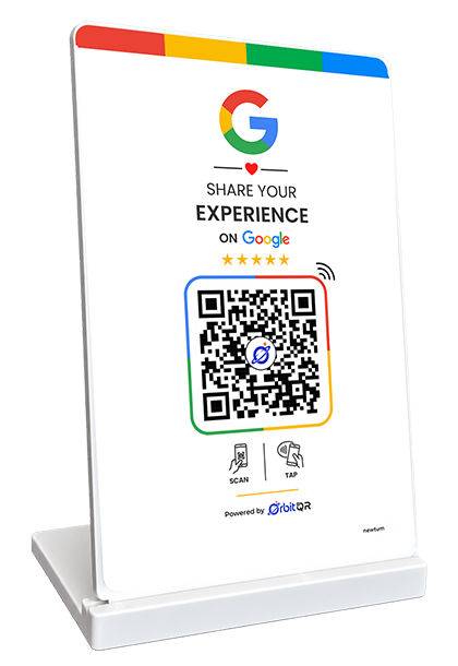 OrbitQR Google review standee